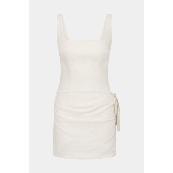 SIR. Jessamine Tie Mini Dress in Ivory 1/S New Womens Linen Tie - Picture 9 of 16